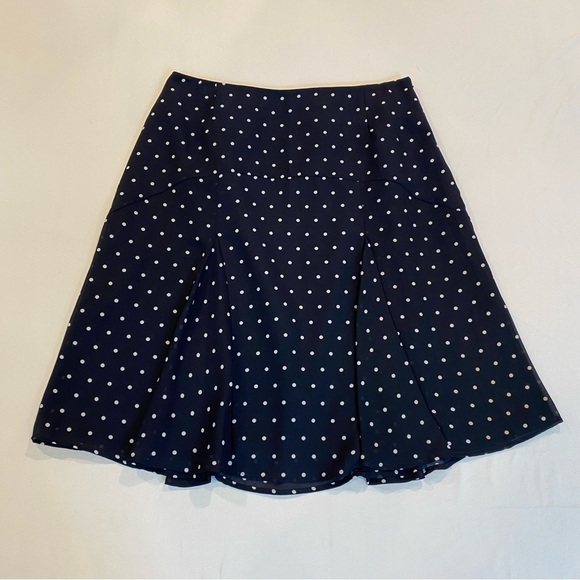 Rena Rowan Dresses & Skirts - Vintage Y2K Rena Rowan Navy Blue Polka Dot Flowy Midi Skirt, Women's Large